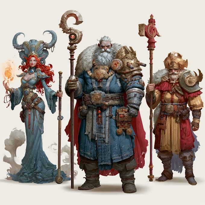 draw dnd character design and illustration