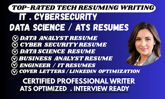 edit IT, cybersecurity, data science, tech sales resume CV