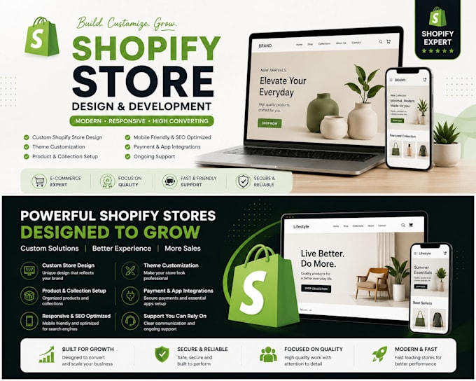 design and develop a professional shopify store