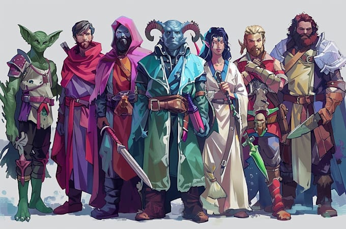 draw your dnd group party illustration