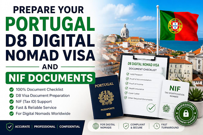 prepare your portugal d8 digital nomad visa and nif documents