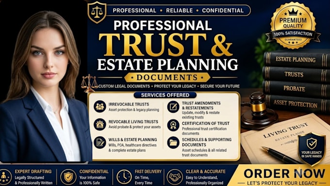 professionally draft an irrevocable trust and estate planning documents