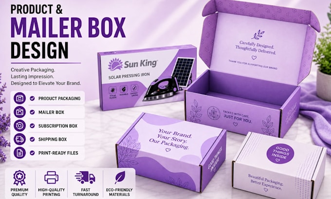 design custom product mailer packaging, subscription box, mailer box packaging