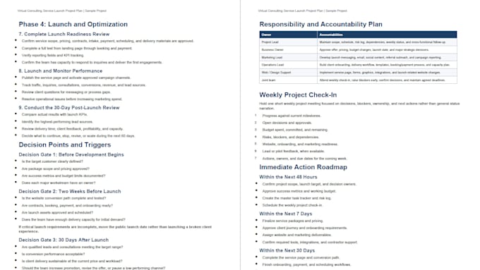 create a professional project plans, briefs, and roadmaps