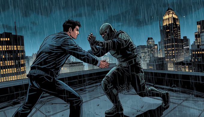 create professional comic book pages and graphic novel scenes