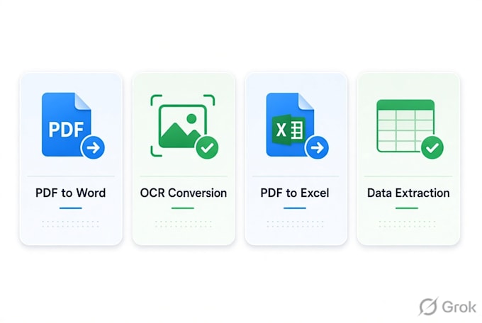 do ocr,PDF,jpeg documents to word or excel