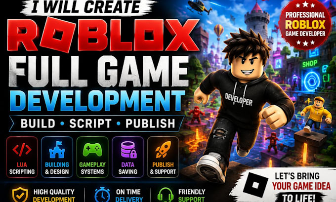 do roblox full game creation, roblox scripter, roblox game develope