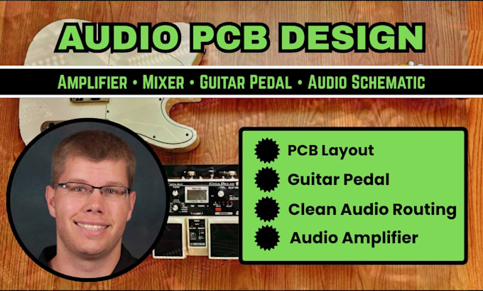 design professional audio pcb for amplifier, mixer and guitar effects