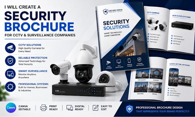 create a security system catalog for cctv and surveillance companies