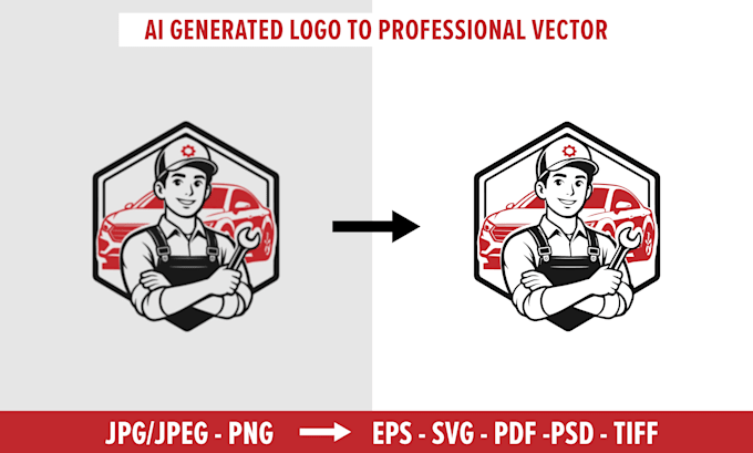 vectorize redesign fix ai generated logo to vector for business or brand