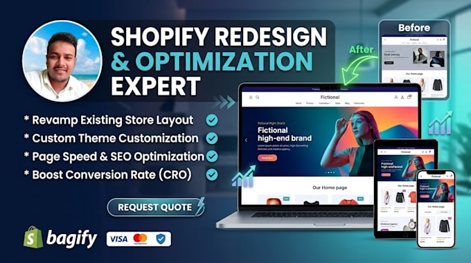 build a responsive shopify store or redesign shopify website