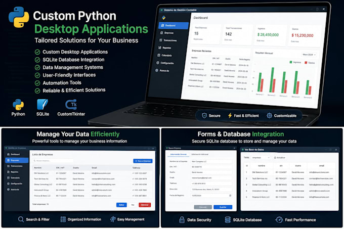 create custom python desktop application