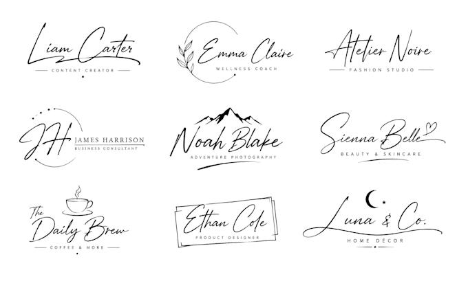 design a handwritten signature logo