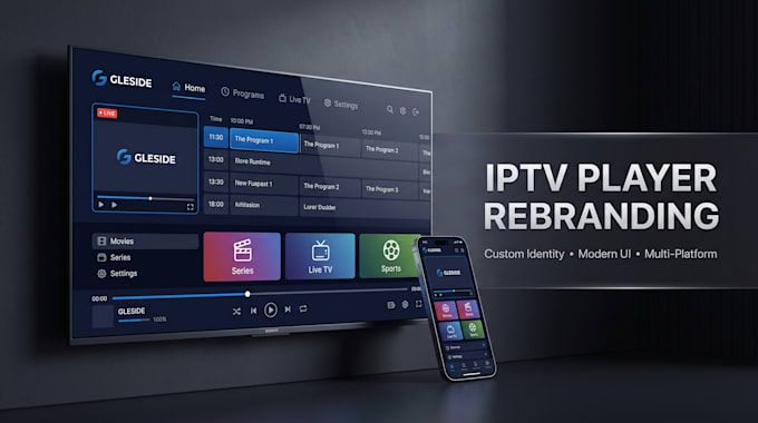 advanced iptv app branding and UI customization for android TV, ios, smart TV