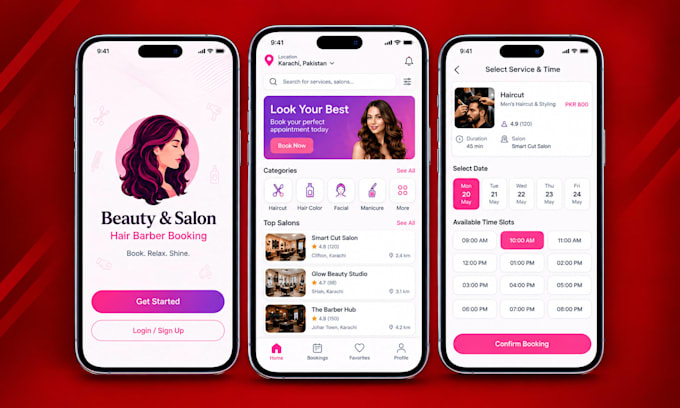 develop beauty and salon app, hair barber booking app in flutter