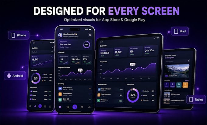 design app store and play store screenshots
