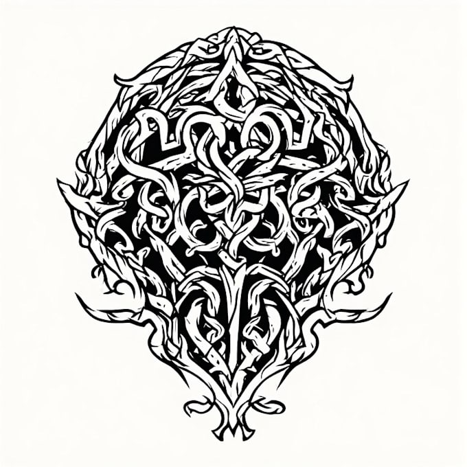 create celtic, nordic, viking, runes tattoo vector  design