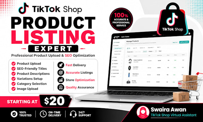 do  tiktok shop products listing  and store optimization