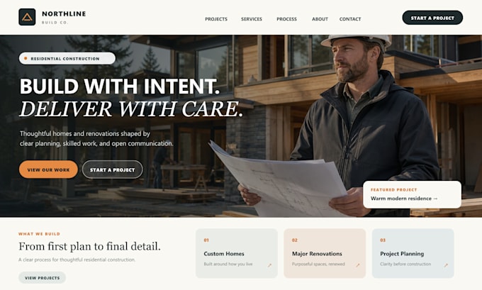 design a contractor and home service website