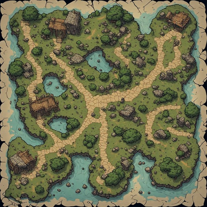 design a custom dnd battle map for vtt or tabletop