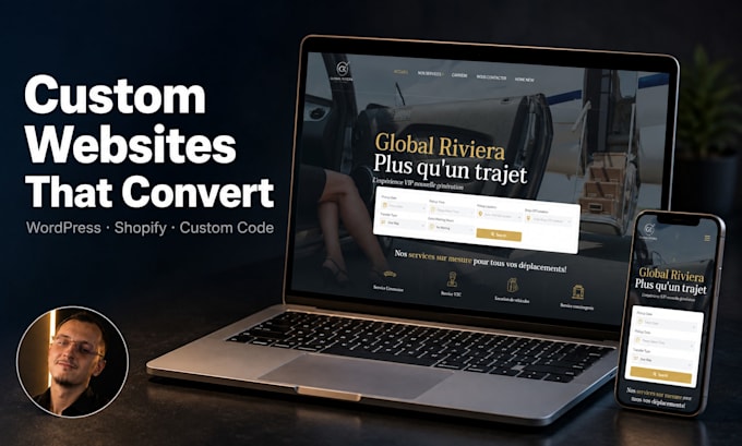 design  a professional wordpress, shopify or HTML website