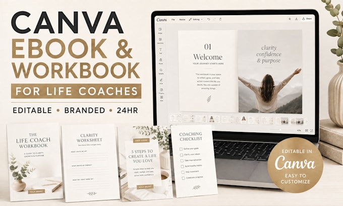 design canva ebook and workbook templates for coaches in 24 hours