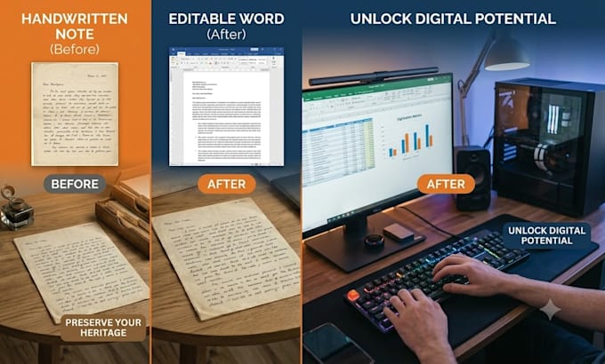 do accurate typing, PDF to word and copy typing