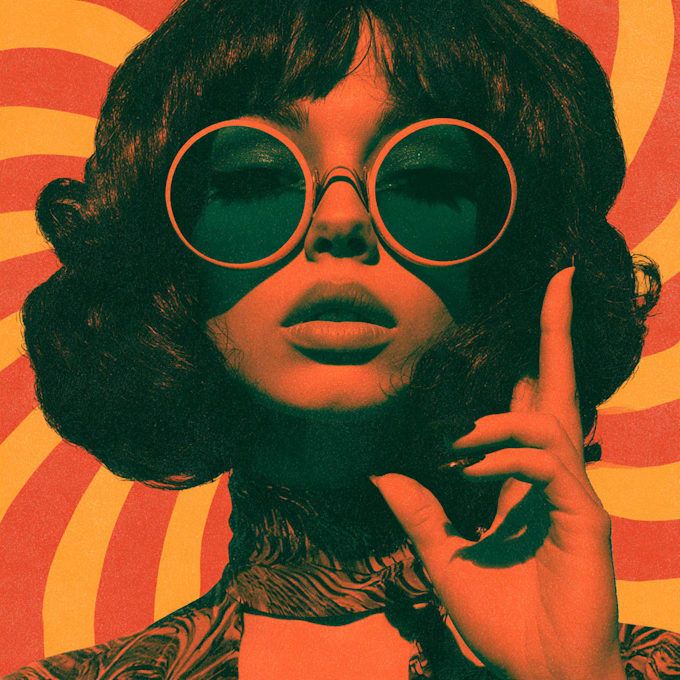 vintage retro style poster psychedelic illustration