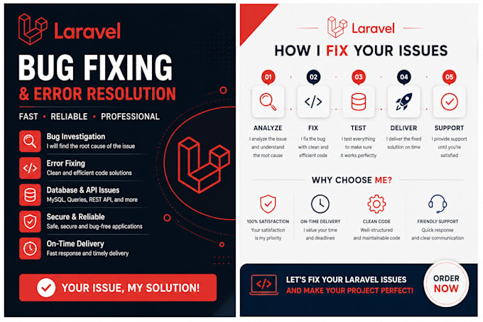 fix PHP laravel bugs and errors