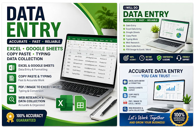 do accurate data entry and excel spreadsheet work