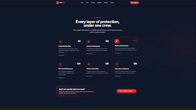 design a professional roofing or hvac website