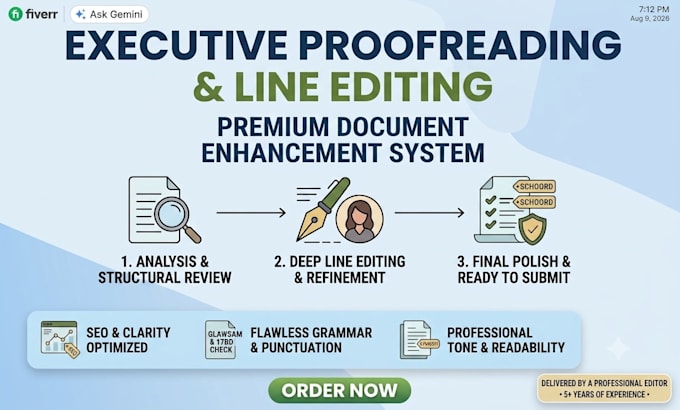 do executive proofreading and line editing