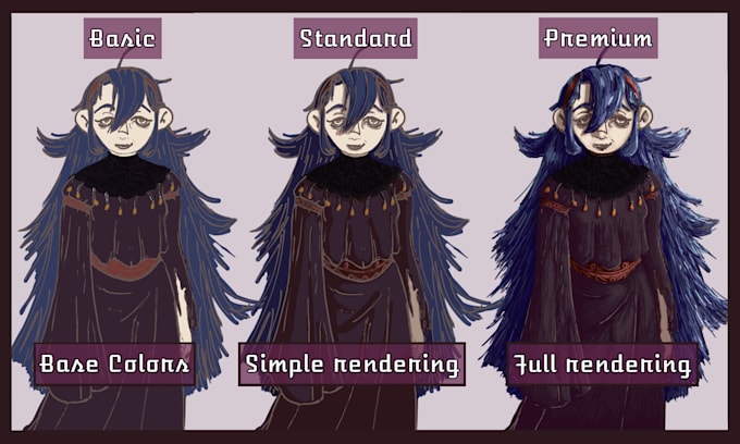 draw custom 2d character sprites for your horror vn or rpg