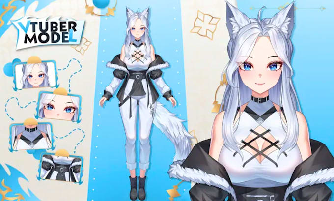 draw and rig a live2d anime vtuber 3d nsfw vtuber model vtuber model commission