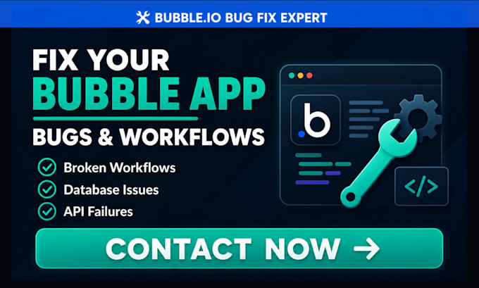 fix bubble website bugs, bubble io workflow website, bubble database issues