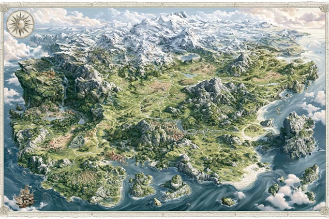 draw fantasy map illustration