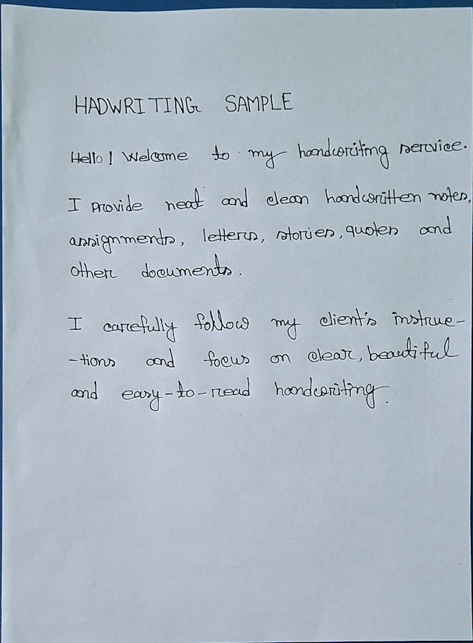 provide neat and beautiful handwritten notes and documents