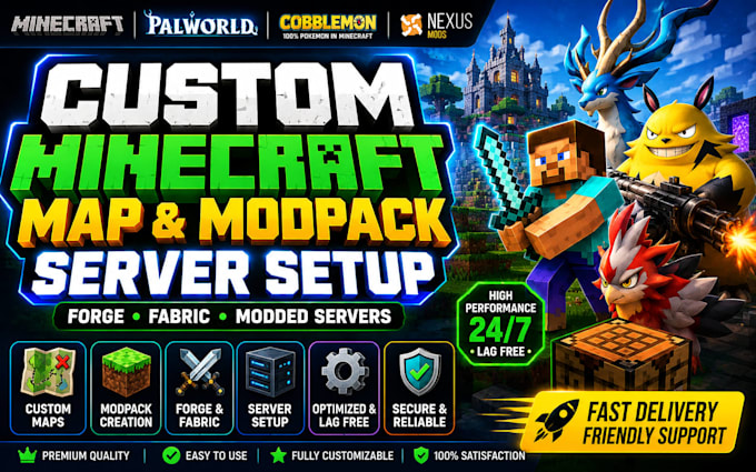 custom minecraft map modpack palworld nexus cobblemon server setup forge fabric