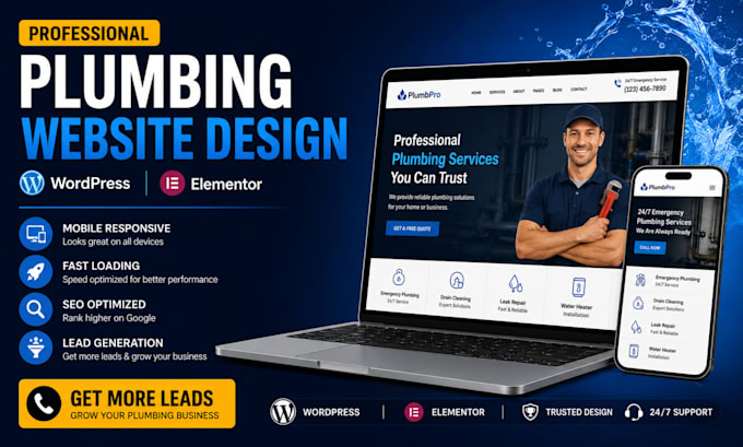 design modern plumbing website for more leads