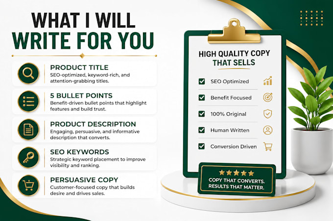 write SEO amazon product listing copy that converts
