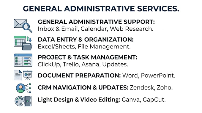 be your professional administrative virtual assistant