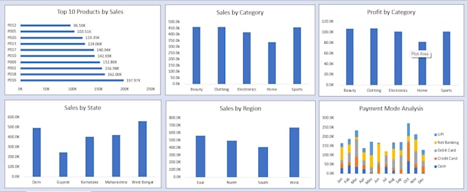 create a professional excel dashboard and data analysis report