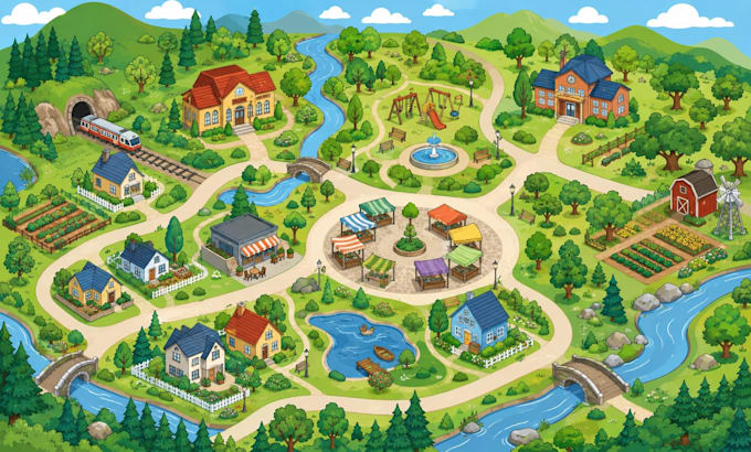 design a custom map, vector map, or illustrated map