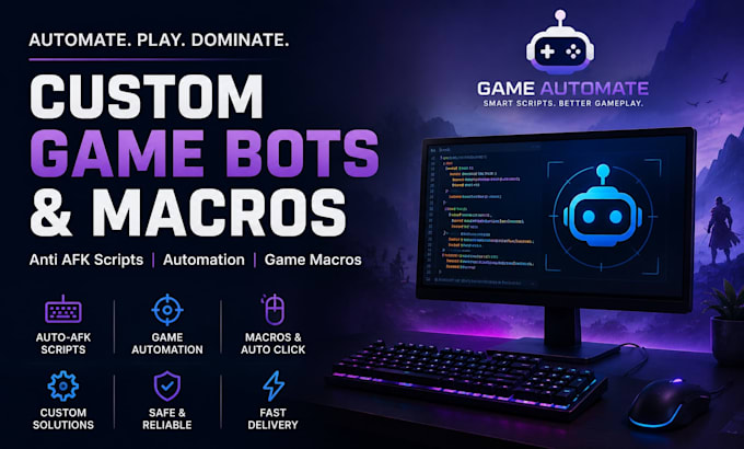 create custom game automation bots, macros, and anti afk scripts