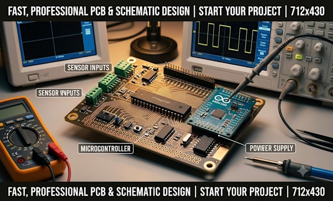 create custom pcb design, circuit schematic, layout and gerber files