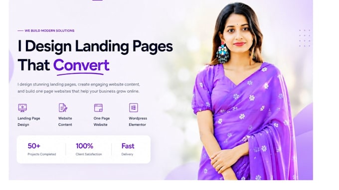 landing page, wordpress elementor one page website