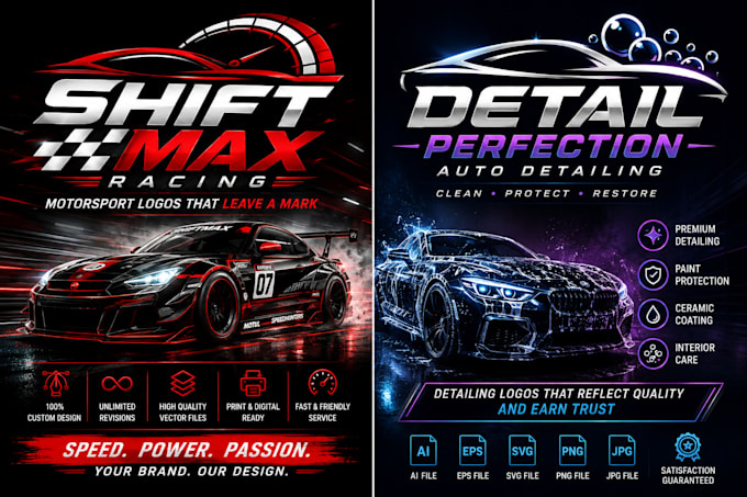 design auto detailing , racing and automotive logo