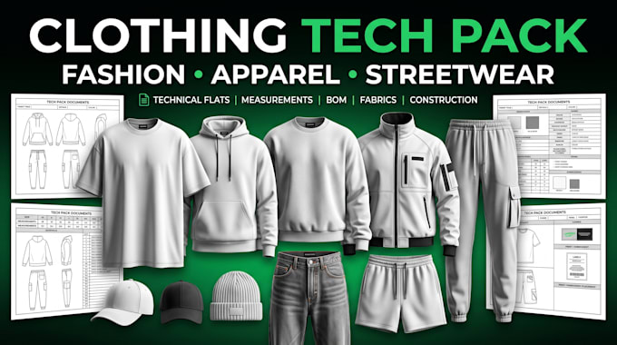 design clothing tech pack fashion tech pack apparel tech pack garment tech pack
