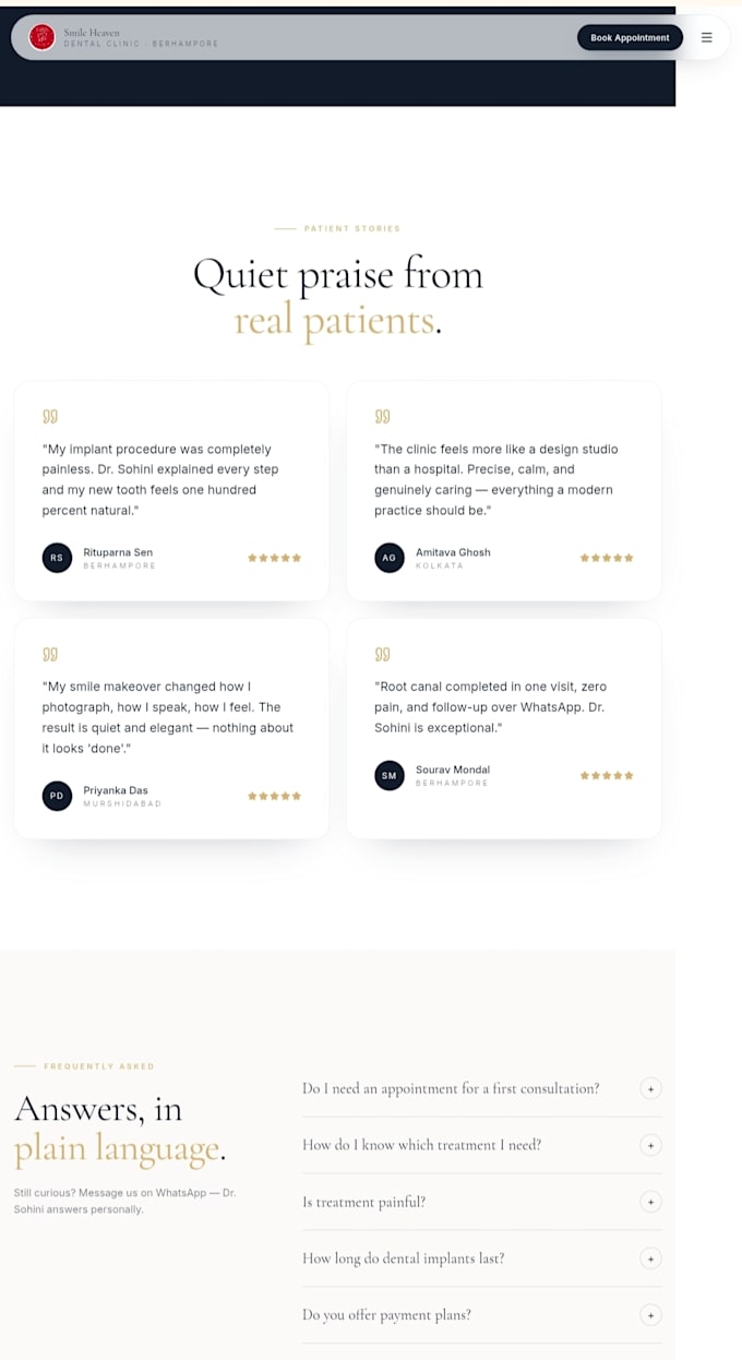 design a professional dental clinic website