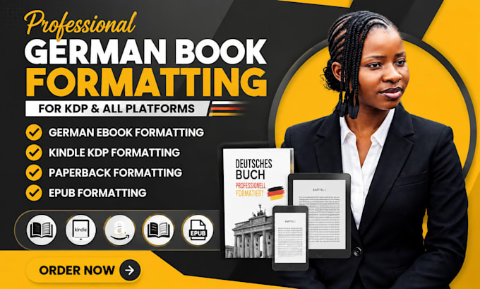 do german book formatting german kndle KDP paperback and epub formatting